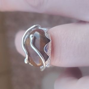 ***Sale*** New Petrified Wood 925 Silver Ring.